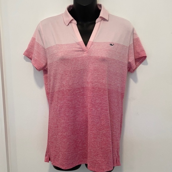 Vineyard Vines Pink Performance V-Neck Top Small - Picture 2 of 9